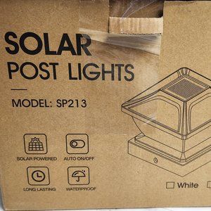 Solar post light model SP213 set of 6 black post lights. New in box.
